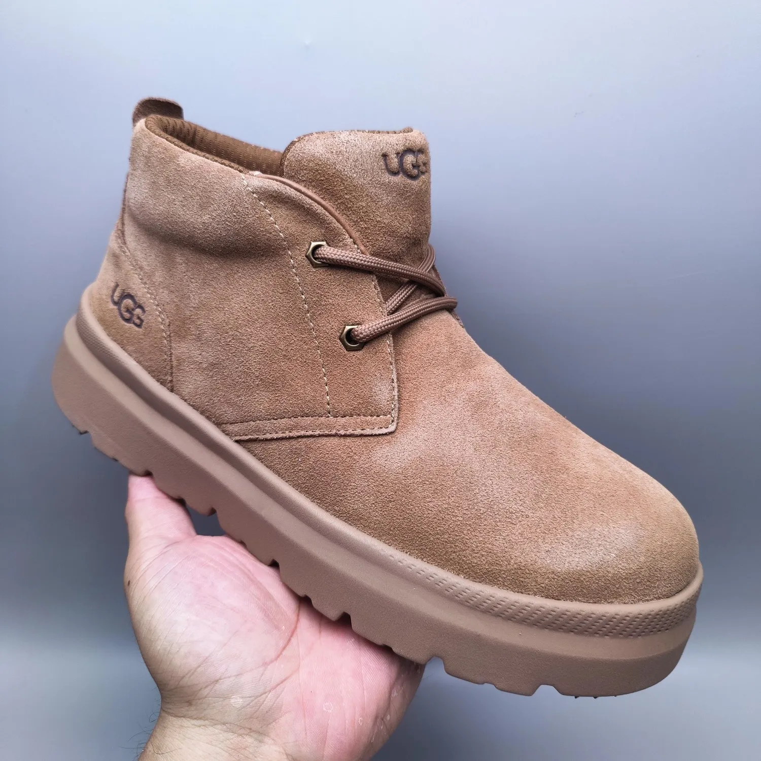 💰600 UGG sheepskin all-in-one snow boots 1773 lace-up casual low boots men's boots color: maroon black size: 39-45